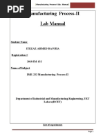 Manufacturing Process-II Lab Manual