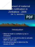 Assessment of Maternal Death Notification in Zimbabwe