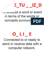 Co - Te - Tu - Iz - D: To Analyze A Word or Event in Terms of The Words or Concepts Surrounding It