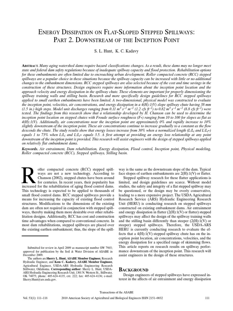 Energy Dissipation in RCC Spillways | PDF | Spillway | Dam