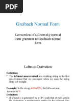 Conversion of A Chomsky Normal Form Grammar To Greibach Normal Form