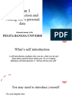 Self Introduction and Asking One's Personal Data