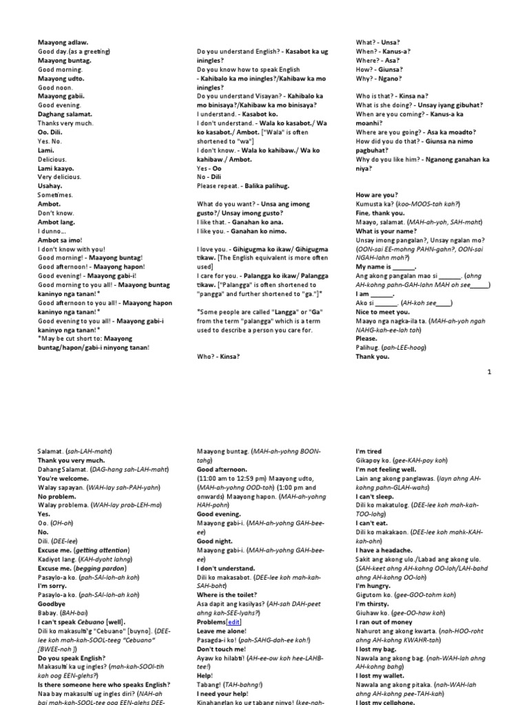 Cebuano Language | PDF | Food And Drink | Foods