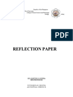 Reflection Paper: Republic of The Philippines Bicol University College of Social Sciences and Philosophy Daraga, Albay
