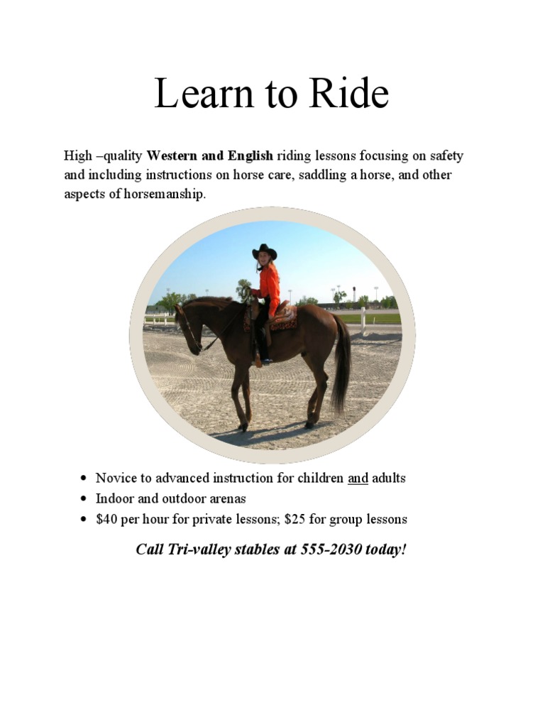 Horseback Riding Lessons Flyer PDF