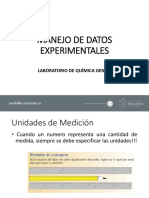 Manejo de datos experimentales en laboratorio de química general