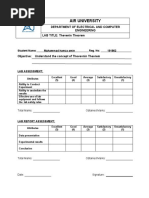 Air University: Department of Electrical and Computer Engineering LAB TITLE: Thevenin Theorem