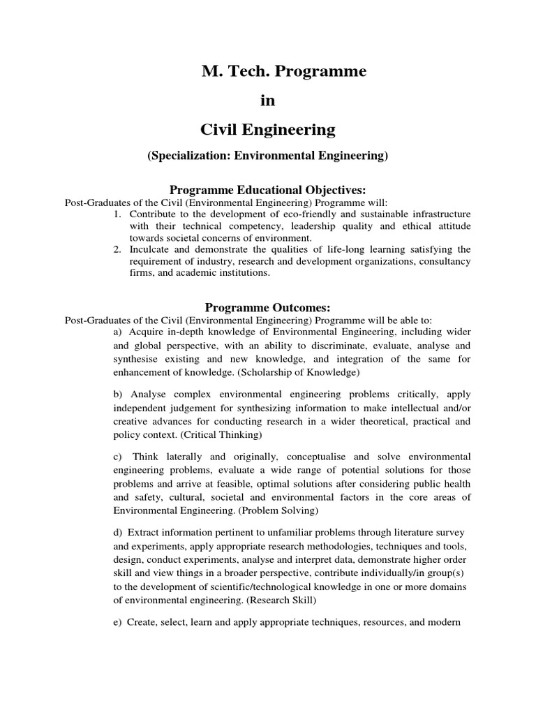 Mtech Env 2015-16 | PDF | Engineering | Chemistry