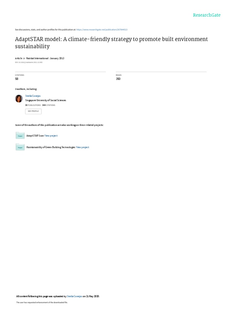 AdaptSTAR Model A Climate-Friendly Strategy To Pro | PDF | Sustainable ...