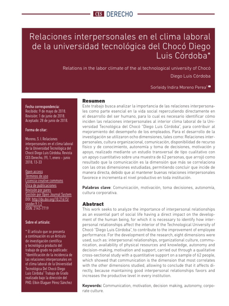 Clima laboral y relaciones interpersonales | PDF | Motivación ...