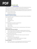 SAP Baseline Security Audit: Essential Technical Controls