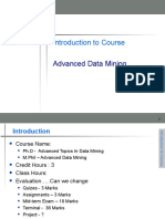 Introduction To Course: Advanced Data Mining