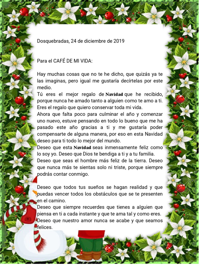 Carta de Navidad para mi amor | PDF, image size:768x1024