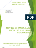 Penyusunan Artikel Ilmiah Untuk Publikasi Jurnal Program Studi