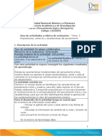 Formato-Guia de actividades y Rúbrica de evaluación - Unidad  1 -Tarea 2 - Disposiciones, contexto y características del pensamiento
