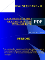 Accounting Standard - 11: Accounting For The Effects of Changes in Foreign Exchange Rates