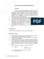 Reglamento para Uso de Motocicletas