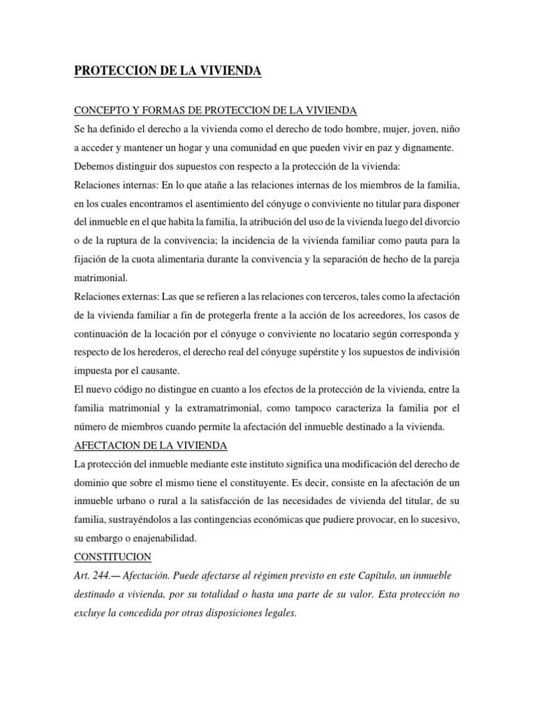 Proteccion de La Vivienda - Uniones Convivenciales | PDF | Unión civil ...