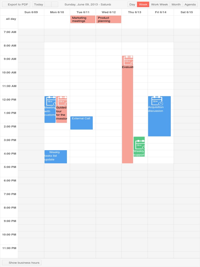 Kendo UI Scheduler Business Hours | PDF