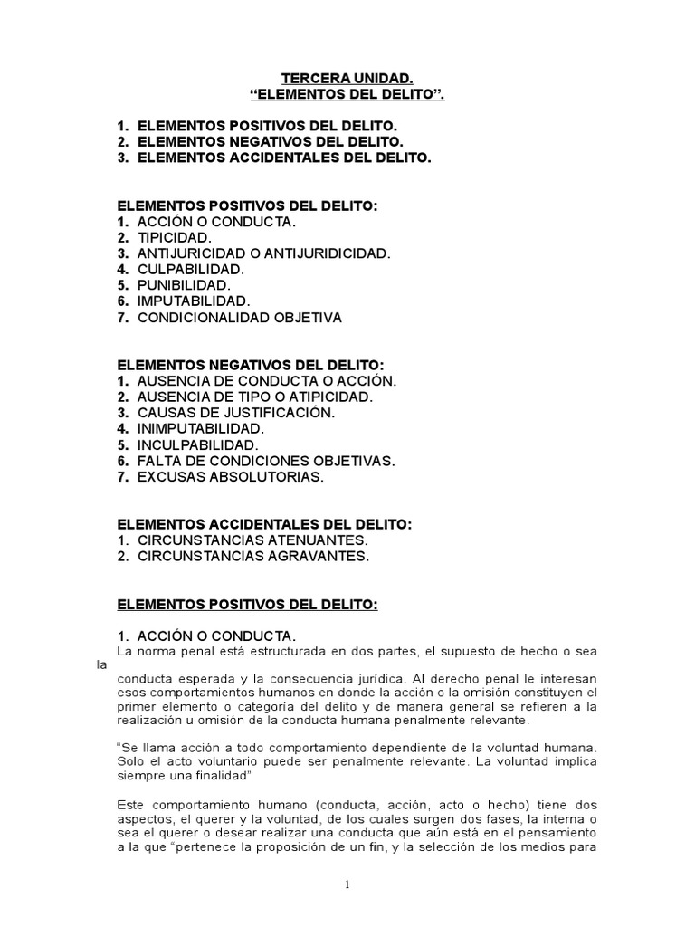 Elementos del Delito en Guatemala | PDF | Derecho penal | Castigos
