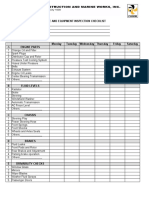 Vehicle and Equipment Inspection Checklist