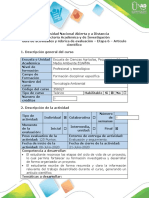 Guía de actividades y rúbrica de evaluación - Etapa 6 - Artículo Científico