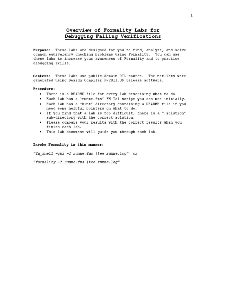 Formality Debugging FailingVerificationsLabInstructions PDF | PDF ...
