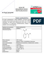 Hoja de Seguridad Ácido Acetilsalicílico PDF