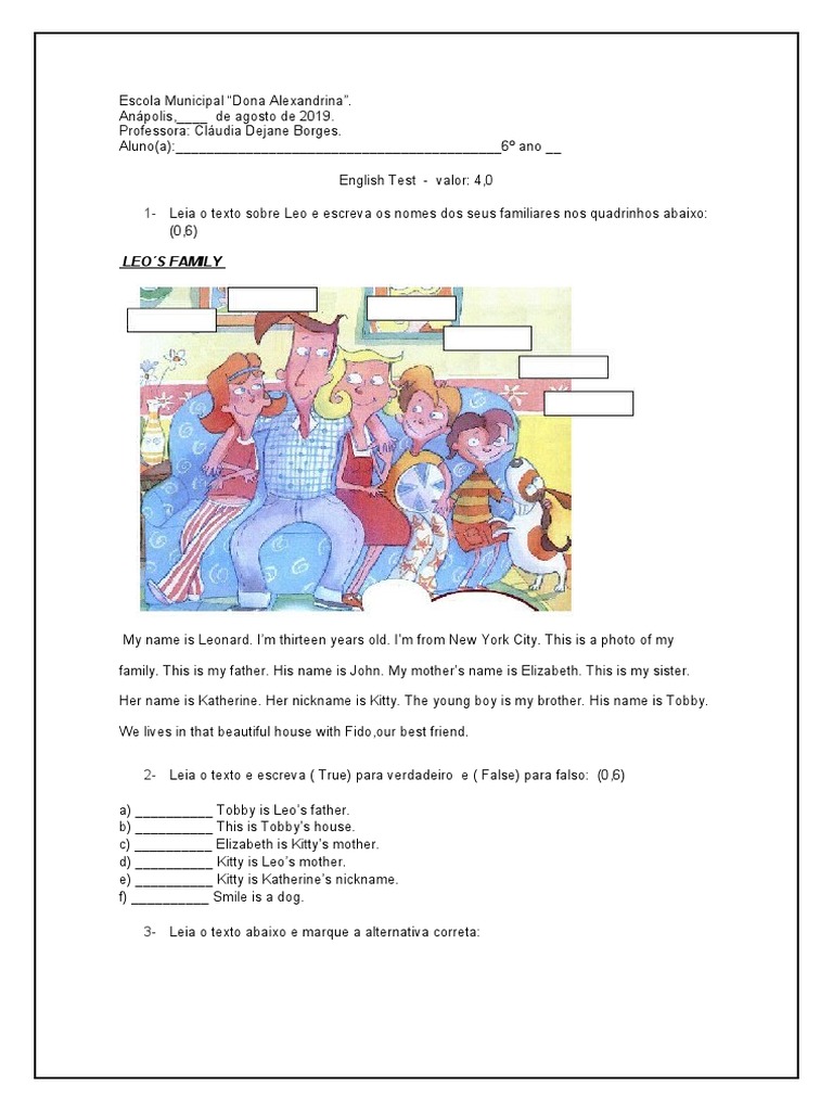 5º Ano PROFª CLÁUDIA - Área II - Dona Leo