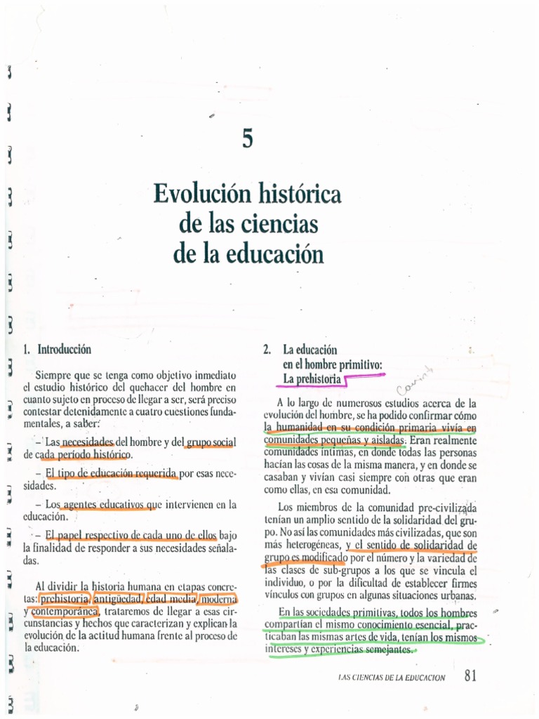 Cap. 5 Historia de La Educación - Ciencias de La Educación | PDF