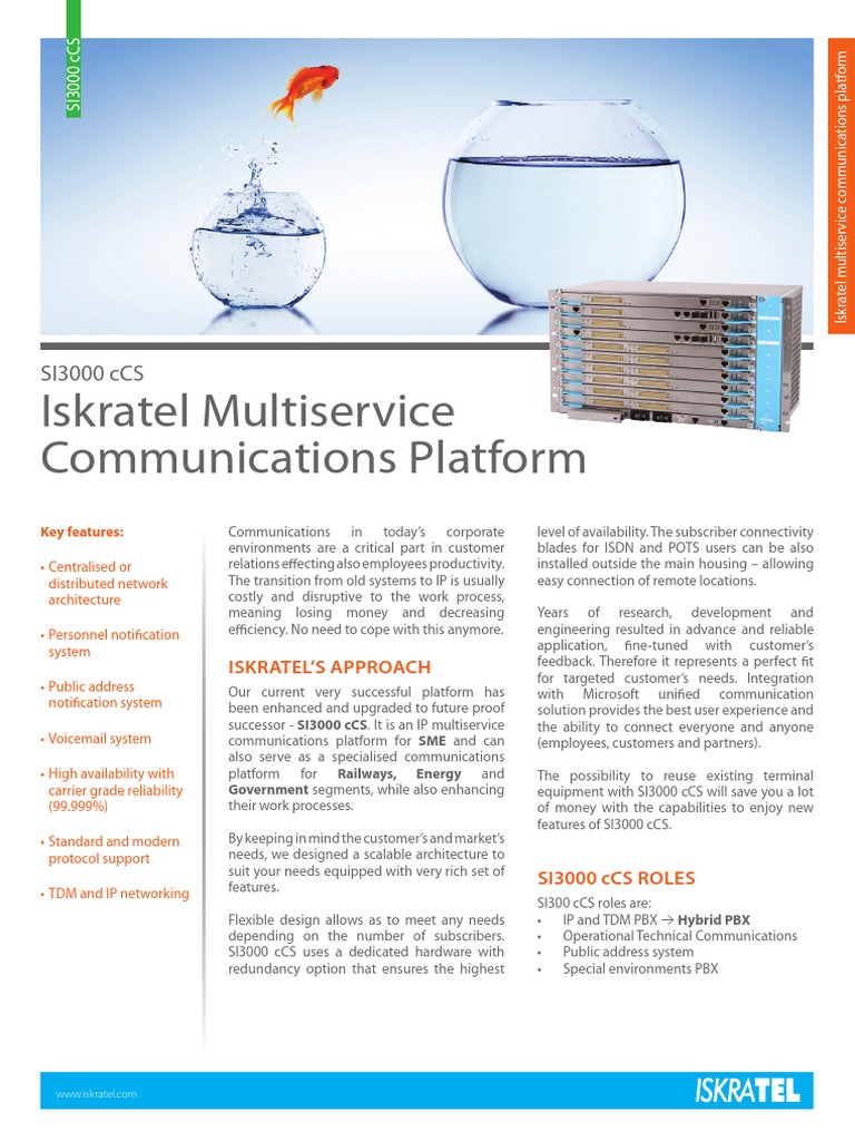 SI3000 CCS Iskratel Multiservice Communications Platform - Leaflet - en ...