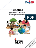 English: Quarter 1 - Module 1 Noting Context Clues