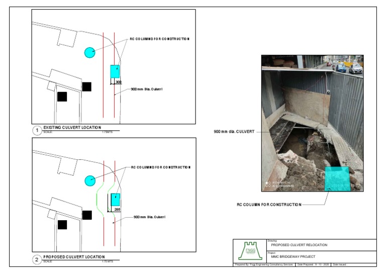RC Columns For Construction: Existing Culvert Location 900 MM Dia ...