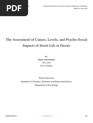 The Assessment of Causes, Levels, And Psycho-Social