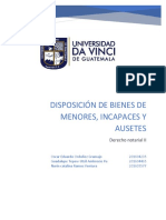 Disposición de Bienes de Menores Incapaces y Ausentes TRABAJO