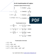 Formulario de Transformadas de Laplace