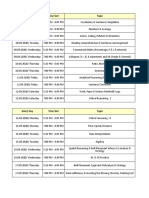 UPES - Placement - Preparation Training - Schedule