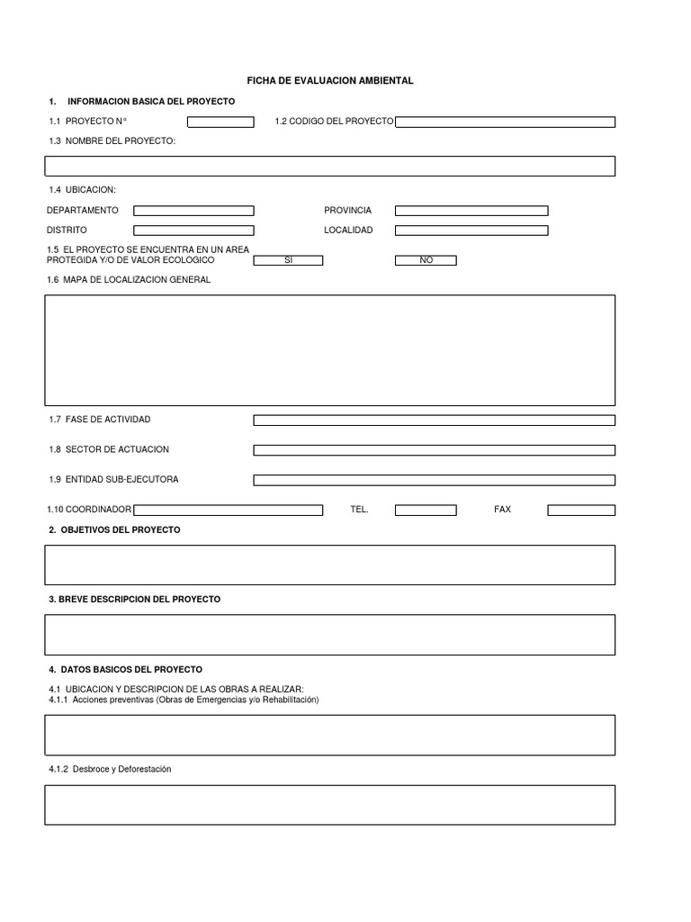 Ficha Ambiental PDF | PDF | Evaluación de impacto ambiental | Entorno ...