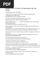 Multiple Choice Problems in Programming Logic and Design: Variables Sort C Array Output Files File