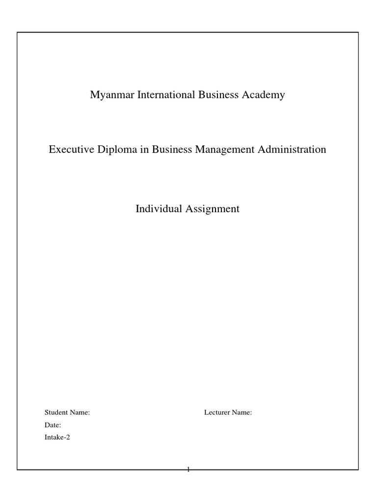 Executive Diploma in Business Management Administration Individual