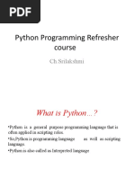 Python Programming Refresher Course: CH - Srilakshmi