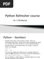 Python Refresher Course: By:A.Shobharani