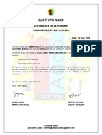 Clothing Adda: Certificate of Internship