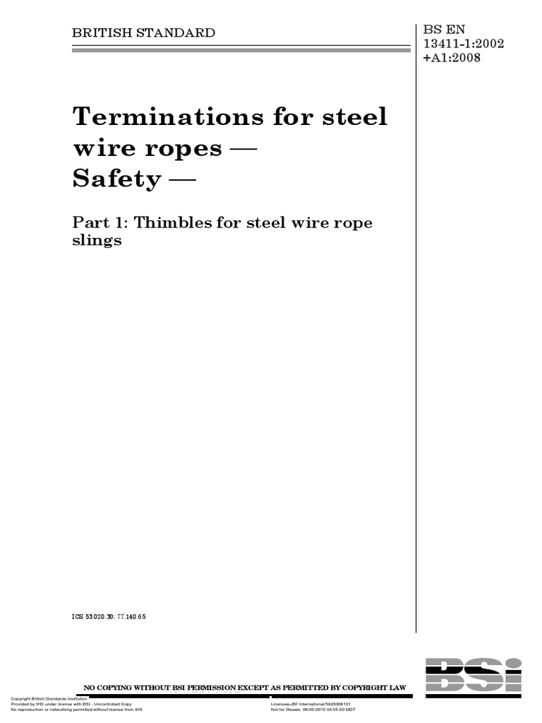 Terminations For Steel Wireropes-Safety - Thimbles For Steel Wire Rope ...