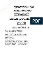 Sir Syed University of Engineering and Technology Digital Logic Design (CS-128)