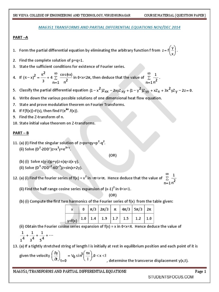 Lpde 2 Partial Differential Equation Equations