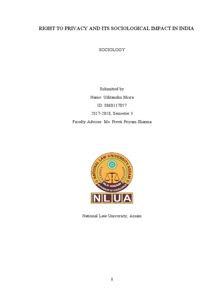 Right To Privacy and Sociological Impact in India | PDF | Right To ...