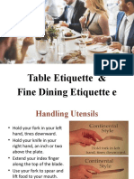 Table Etiquette & Fine Dining Etiquette e