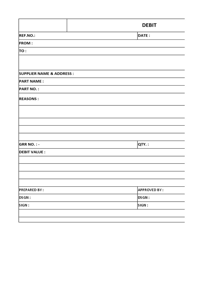 Debit Note Template Example | PDF | Finance & Money Management ...