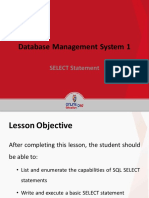 Database Management System 1: SELECT Statement